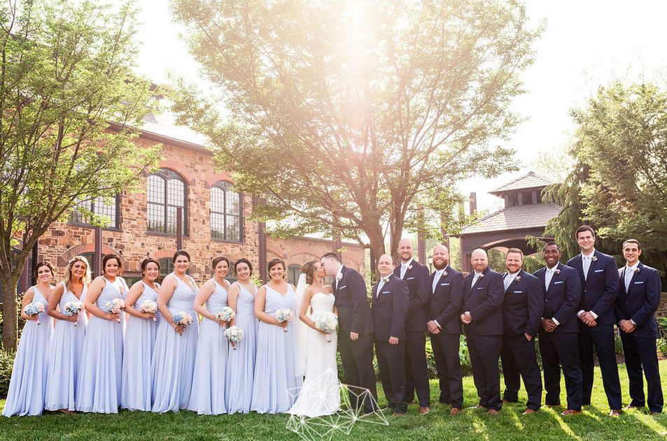 Bridal party on the grounds of the Phoenixville Foundry