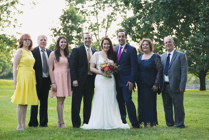 Bride and Groom with Families