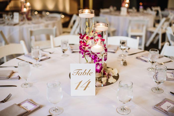 The Chang wedding with beautiful floral and candle centerpieces