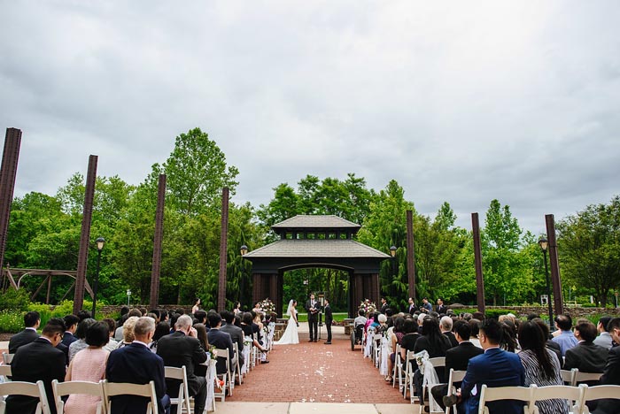 The Chang Wedding at Phoenixville Foundry sculpture garden ceremony