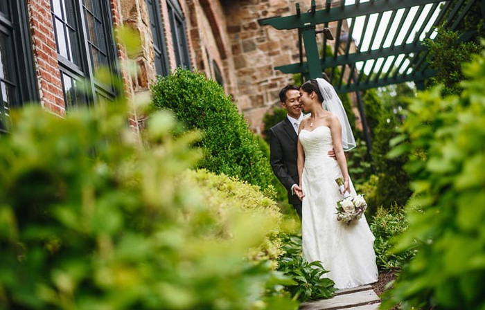 Newlyweds Melinda and Dustin Chang at their Phoenixville Foundry wedding