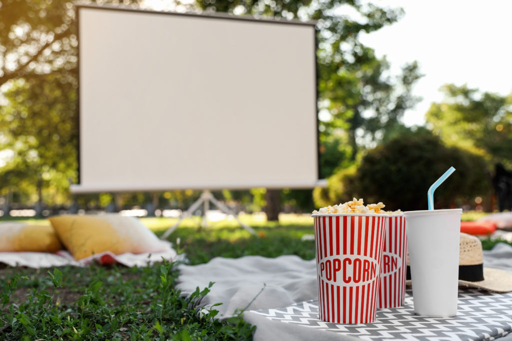 Outdoor Movie Night Set Up